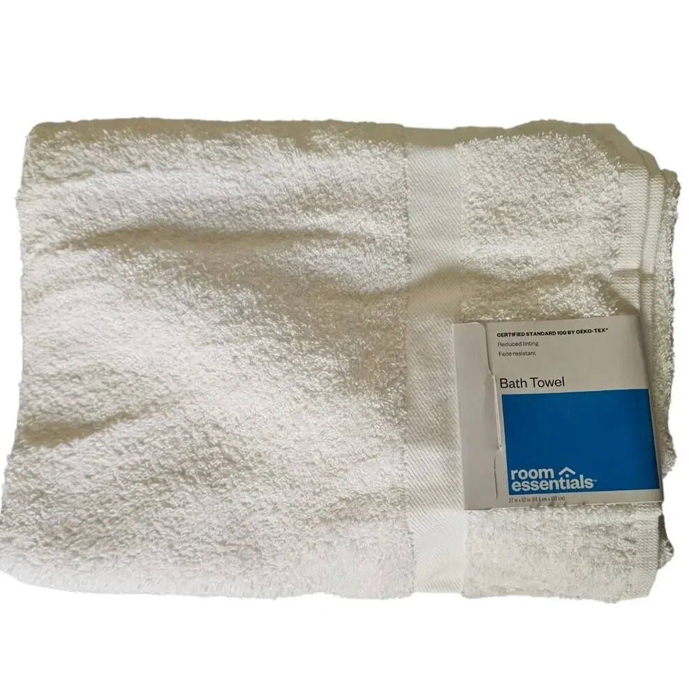 Room Essentials Bath Towel True White Oeko-Tex NWT Target 27x52